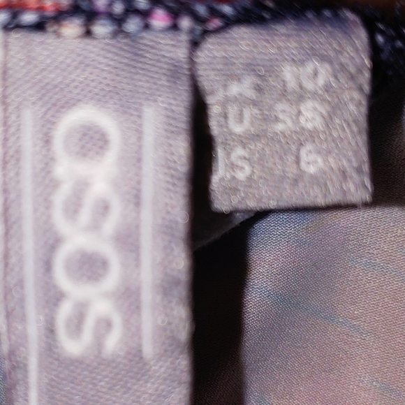 ASOS Neon Floral on black leggings, stretchy waist, size US 6 small - Picture 4 of 4